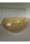 Crystal Cut Round Glass Salad Bowl Amber - 7