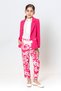 Girl's Ribbon Belted Floral Straight Leg Trousers - 3