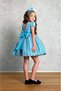 Girls' Formal Dress with Blue Bow Detail Crown Accessory - 2