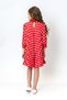 Girl's Ribbon Collar Polka Dot Pleated Dress - 6