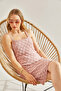 Women's Powder Openwork Lined Knitwear Dress 20246099 - 4