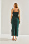 Women's Emerald Green Openwork Patterned Lined Knitwear Dress 20246087 - 4