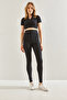 Women's Black Ribbed Leggings Set 60241007 - 5