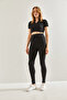 Women's Black Ribbed Leggings Set 60241007 - 2