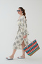 Women's Sea Beach Bag Multicolor Zipper Soft Handle New Season - 4