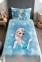 Blue Elsa Patterned Bedspread and Pillowcase with Snowflake