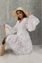 White Tassel Detailed Scallop Dress - 5