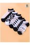 Women's 5 Pairs of Milk Spotted Patterned Black and White Tulle Booties Socks (WATER CARTOON DETAIL) - 2