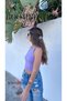 Women's Lavender Purple Ribbed Knit Camisole Blouse Long Cropped Tank top - 5