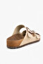 Women's Arizona Beige Double Buckle Slippers - 7