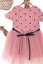 Girl's Heart Tulle Half Sleeve Dress - 2