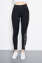 Girl's Long Leggings Extra Stretchy Printed Leggings Black - 8