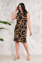 women print midi length plus size viscose dress NBA017 - 5