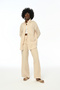 WOMEN'S FRONT ADHESIVE STONE EMBROIDERED BEIGE COLOR SHIRT - 5