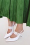 Touch Patent Leather Pointed Toe Three-Band Open Back Stiletto Evening Dress Heeled Women's Shoes