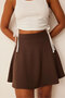 Women's Brown Flared Mini Skirt