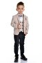 Sports Cut Boy's Wedding Suit with Vest, Brown - 5