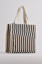 Women's Striped Handbag Cloth Canvas Fabric Black