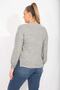 Women's Large Size Gray Pearl and Print Detailed Soft Fabric Blouse 65n35497 - 4