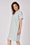Women's Polo Neck Short Sleeve Regular Fit Basic Dress Green Melange - 2