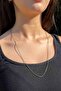 Women's Stainless Steel Silver Chain Thin Italian Necklace (60 CM)