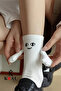 Women's and Men's White Magnetic Hand-Hold Socks (1 PC) - 2