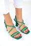 Green Satin Women's Classic High Heeled Shoe 18921 - 5