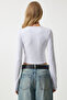 Women's Black and White Crew Neck Basic 2-Pack Crop Knitted Blouse OW00035 - 9