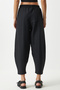 Women's Black Pocketed Linen Viscose Shalwar Trousers CV00001 - 7