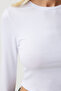 Women's Black and White Crew Neck Basic 2-Pack Crop Knitted Blouse OW00035 - 8