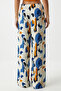 Women's Sky Blue Ecru Patterned Draped Viscose Palazzo Trousers En00606 - 7