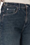 Koyu Mavi Bel Detaylı Yüksek Bel Denim Bermuda TWOSS24SR00173 - 4