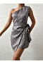 Tie-Detail One-Shoulder Dress
