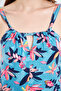 Women's Floral Patterned Front Collar Drop Detailed Mini Length Dress - 5
