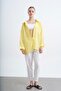 Women's Oversize Loose Fit Yellow Shirt - 4