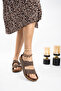 Women's Arizona Brown Double Buckle Slippers