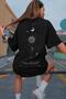 Women's the Moon Black Crew Neck Oversize Salas T-Shirt - 2