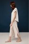 Bonnie&clyde - Women's Beige Viscose Legs Wide Slit Pajama Set W.a.1.0.7.2.w.ı - 3