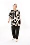 WOMEN'S LARGE SIZE MINK BLACK LYCRAL PANT TUNIC SET - 2