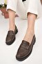 Brown Women's Shoes Loafer - 2