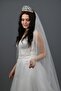 Glittered Two Tiers Long Wedding Dress Veil with Comb 230 Cm - 3