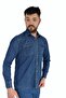 Men's Denim Double Pocket Shirt Silim Fit Bgl-st02756 - 3