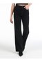 970 Berry Regular Cut Wide Leg High Waist Women's Black Jean Pants Cl 1060554 - 4