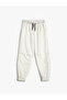 Basic Jogger Sweatpants Tie Waist Pocket Floor Detailed