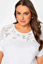 Plus Size Patterned Tulle Detailed Crew Neck Short Sleeve T-Shirt 320826 - 4