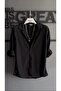 Men's Winter Ribbed Ottoman Textured Black Oversize Shirt