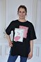 Siyah Baskılı Basic Tshirt - 2
