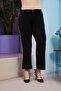 Wide Leg Plus Size Black Pants with Elastic Waistband