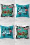 Tropical Filamimgo Patterned Throw Pillow Cover - Hidden Zipper, Seat Pillow Set (4Pcs)