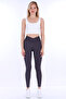 Women's 1 Size Slimming Anthracite High Waist Cross Belt Tights - 3